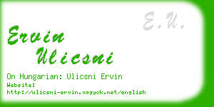 ervin ulicsni business card